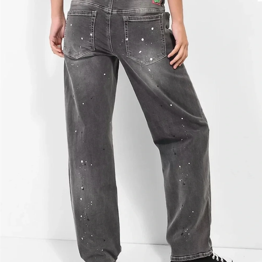 Empyre Tara Splatter Grey Low Rise Denim Skate Jeans - Picture 2 of 9
